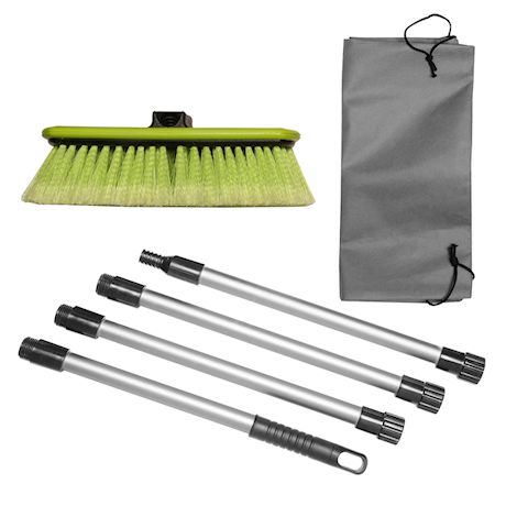 Great Working Tools Car Wash Brush 10" Dip Brush with Soft Bristles, Side Protector, Adjustable Extra Long 65" Handle & Carry Bag for Auto Home RV SUV Boat Truck Cleaning